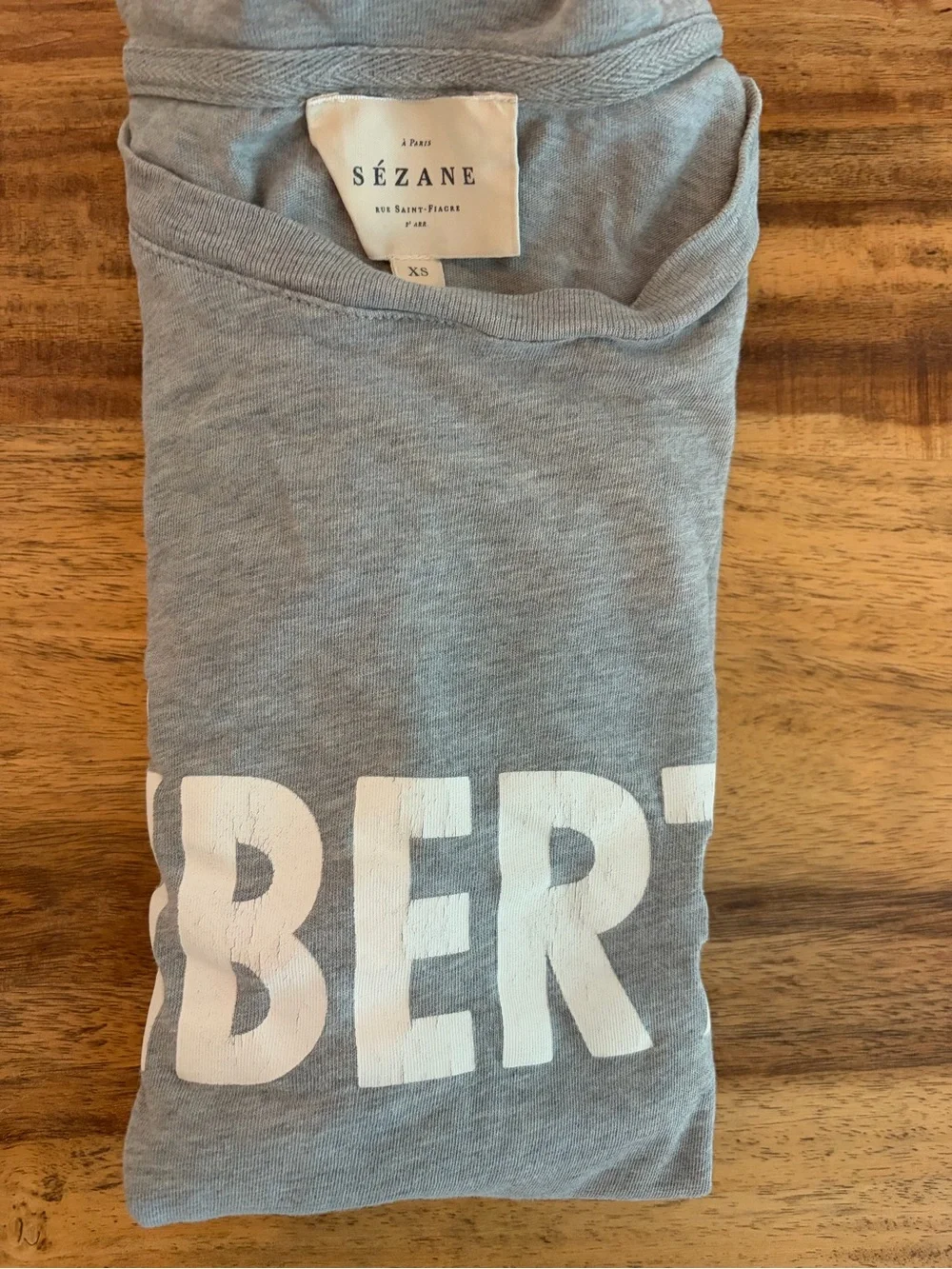 Sezane LIBERTÉ gray t shirt - size XS - Picture 6 of 7